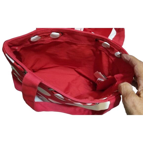 Disneyland Resort Minnie Mouse Small Tote Bag Purse Red with White Polka Dots - Picture 3 of 9